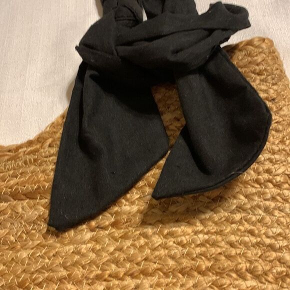 Magic 100% Jute handbag with black cloth wrapped handles & removable bow - Picture 2 of 10